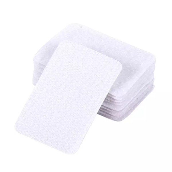 Hook And Loop Self Adhesive Rectangles, set of 10 pairs, 15 x 25 mm, white color